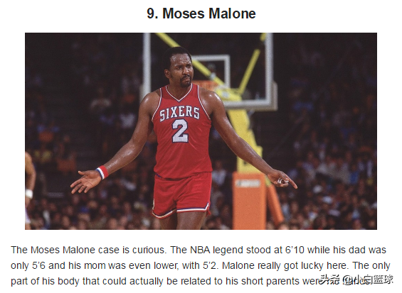 31米,已经是nba历史上最著名的巨人,可他的父母却很矮,他的父亲身高为