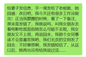 爆笑回复：给妻子发信息，手一滑发给了老板娘，她回道：改天吧图片