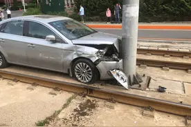 因为这场车祸，昨天202路电车全线运营受阻40分钟图片