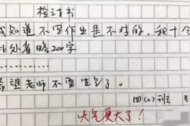 小学生“奇葩”检讨书走红，老师气得手抖，网友：有才图片