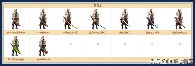 DNF：勇士对决各种绝版武器装扮，玩家只能换一个，有些外观帅气