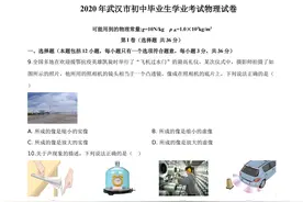 2020年湖北省武汉市中考物理真题试卷及答案图片