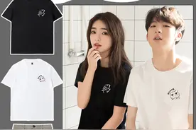 情侣款T恤，经典的黑白配图片