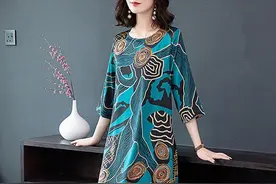有一种大码女装，叫"蓝花笠裙"，洋气显瘦，端午出游聚会特有面子图片