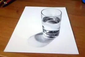 素描透明玻璃杯子绘制图片