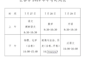 @长春家长，2020年中考考试科目、分值和时间来了图片