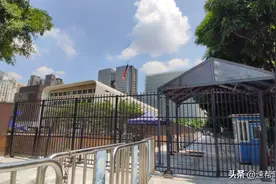 美国驻广州总领事馆，铜墙铁壁守护，戒备森严，密不透气图片