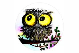 儿童画教程｜低幼儿趣味水粉画猫头鹰图片