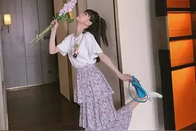 夏日这样穿更显瘦，蛋糕裙优雅甜美图片