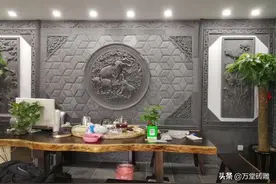 豪宅里的茶室餐厅装饰挂件——仿古砖雕图片