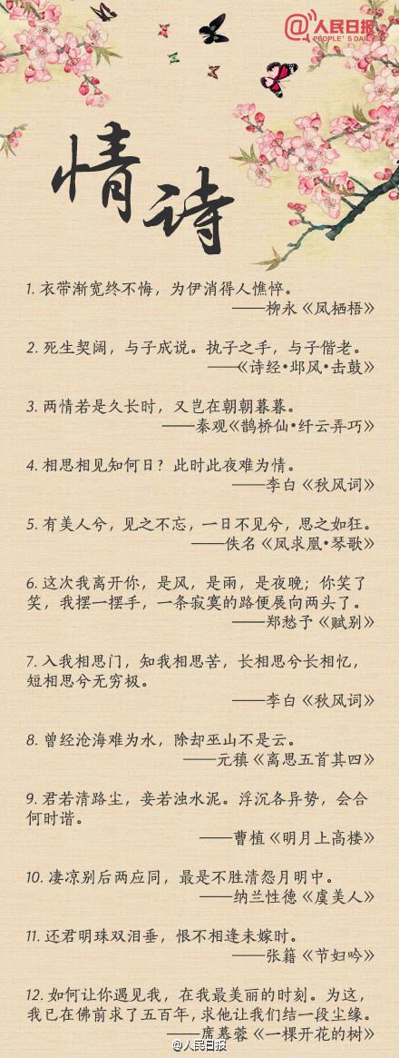 100句表达爱情的诗句，人民日报推荐，你的爱情总有一句可表达