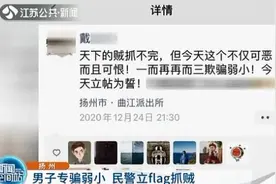 “自己立的flag怎么能倒牌子！”男子专骗弱小 民警激愤立誓抓贼图片