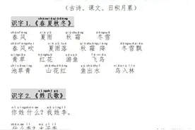 部编版一年级语文下册《必背古诗、课文、日积月累》家长收藏背诵图片