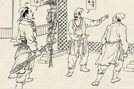 连环画水浒传32：林冲带了宝刀误闯白虎堂，被高俅捆绑起来图片