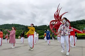 敦化市北山广场舞健身舞蹈队 加紧排练健身操 为建党百年献礼图片