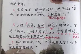 一年级语文上册，《小蜗牛》课文笔记分享图片