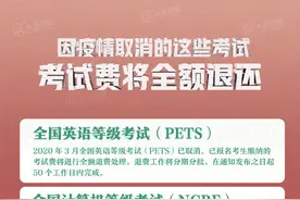 转给考生！多个考试取消将全额退费图片