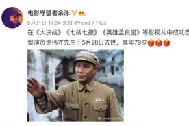演员谢伟才去世享年79岁 曾经多次扮演粟裕大将图片