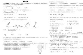 河北中考石家庄重点中学模考数学试卷图片