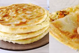 想吃皮薄馅大、层层酥脆的鸡肉饼，无需和面，几张手抓饼就能搞定图片
