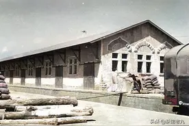 民国山东枣庄，回味1940年滕县官桥南沙河界河峄县临城火车站旧影图片
