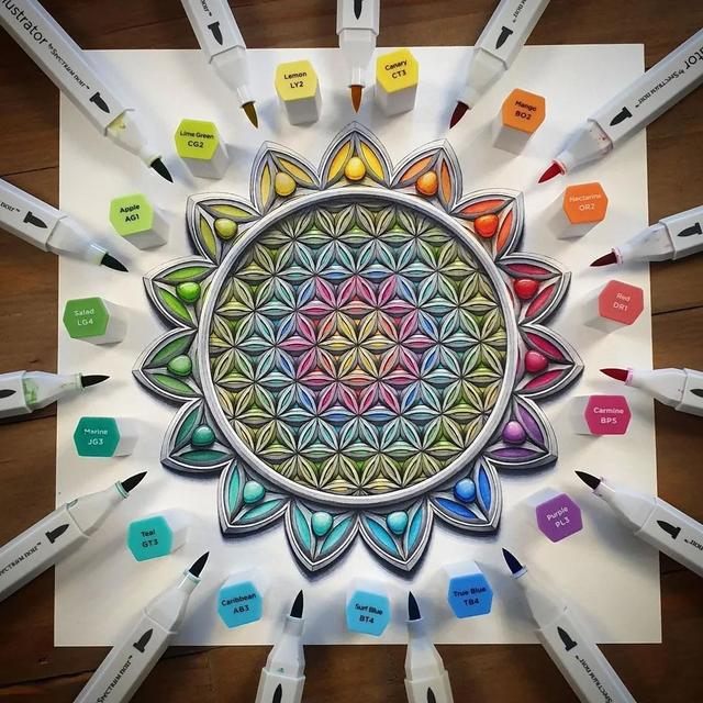 能治抑郁的超牛解压缠绕画,看完心情瞬间变好了