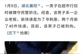 ​湖北公司老板偷快递“寻刺激”成瘾，两个月偷了45件图片