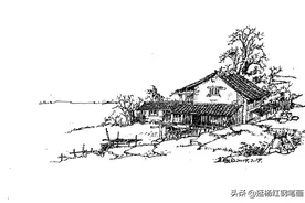 钢笔风景速写：乡间小屋（同步视频）图片