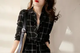 听说今年流行这“格纹衬衫裙”，秋后聚会穿，确实美的惊艳全场图片