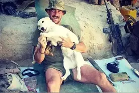 战场上，美国士兵抗命救下流浪狗，战争过后，狗狗救赎士兵图片