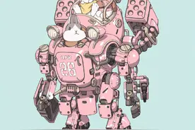 画师笔下全副武装的兔子们，开着坦克驾驶着机甲，猛男就该看这个图片