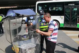 电动车加装遮阳棚？交警：现场拆除图片