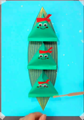 幼儿园端午节手工折粽子教程来了