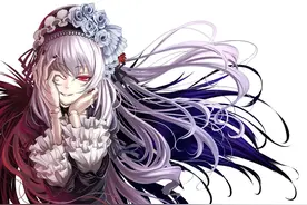 蔷薇少女水银灯电脑壁纸美图 精致面庞的银发哥特人偶图片