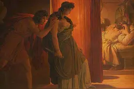 世界名画赏析64克吕泰涅斯特拉杀死沉睡中的阿伽门农前犹豫不决图片