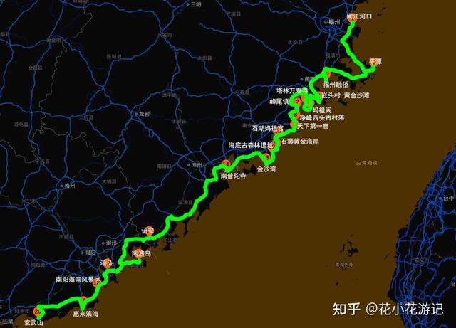 分-别推荐了自驾游228国道的"丹东——青岛""青岛——福州"两段路线