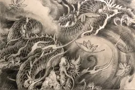素描龙手稿图片