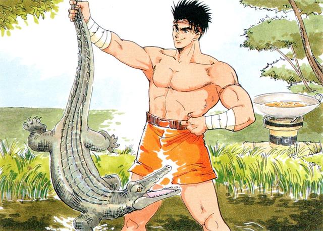 经典街机《饿狼传说》怪不得东丈没女朋友，原来训练时被鳄鱼咬了