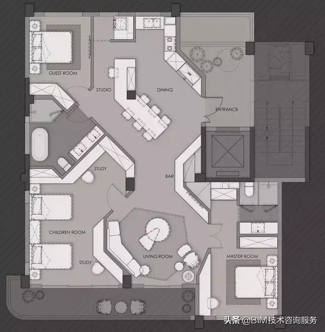一个110㎡户型，七种平面方案，完美设计