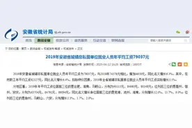 【热点】安徽省年平均工资最新数据！图片