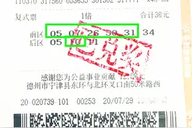 双重惊喜！德州购彩者“6+3”复式投注大乐透获奖金33万元图片