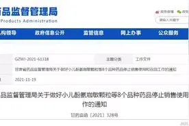 甘肃省药品监督管理局：这8种药品立即停止销售、使用并进行召回！图片