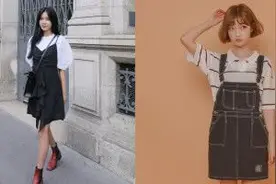 微胖女生这样穿裙子真讨人喜欢！吊带背心+T恤，穿着好显瘦图片