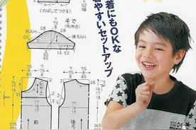 5至7岁男童的夏季短袖套装裁剪图参考图片