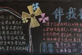 最新中小学生安全文明黑板报图片