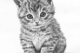 带有毛绒质感的猫咪素描你会画吗？图片