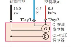 大众汽车充电系统电路的特点与识读方法图片