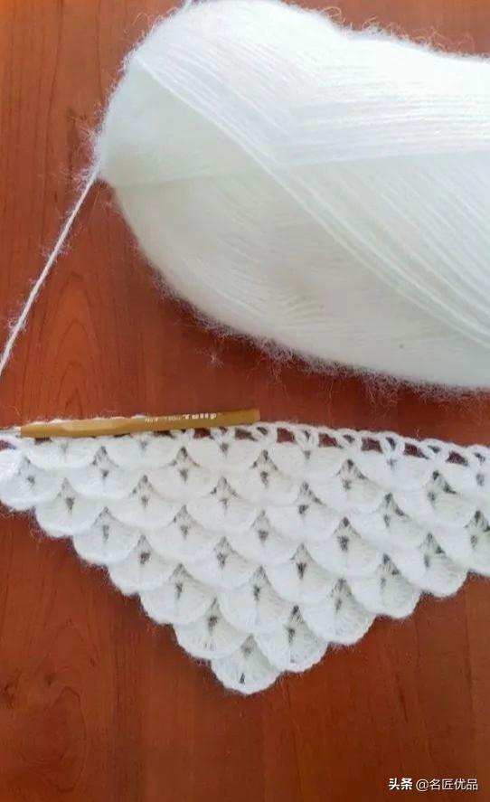 温暖毛线钩鱼鳞的方法