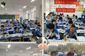 备战中考，邯郸经开区一中夏日送清凉，校长请同学们吃瓜图片