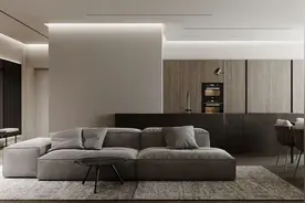 无主灯+高级灰，腔调十足的极简主义图片